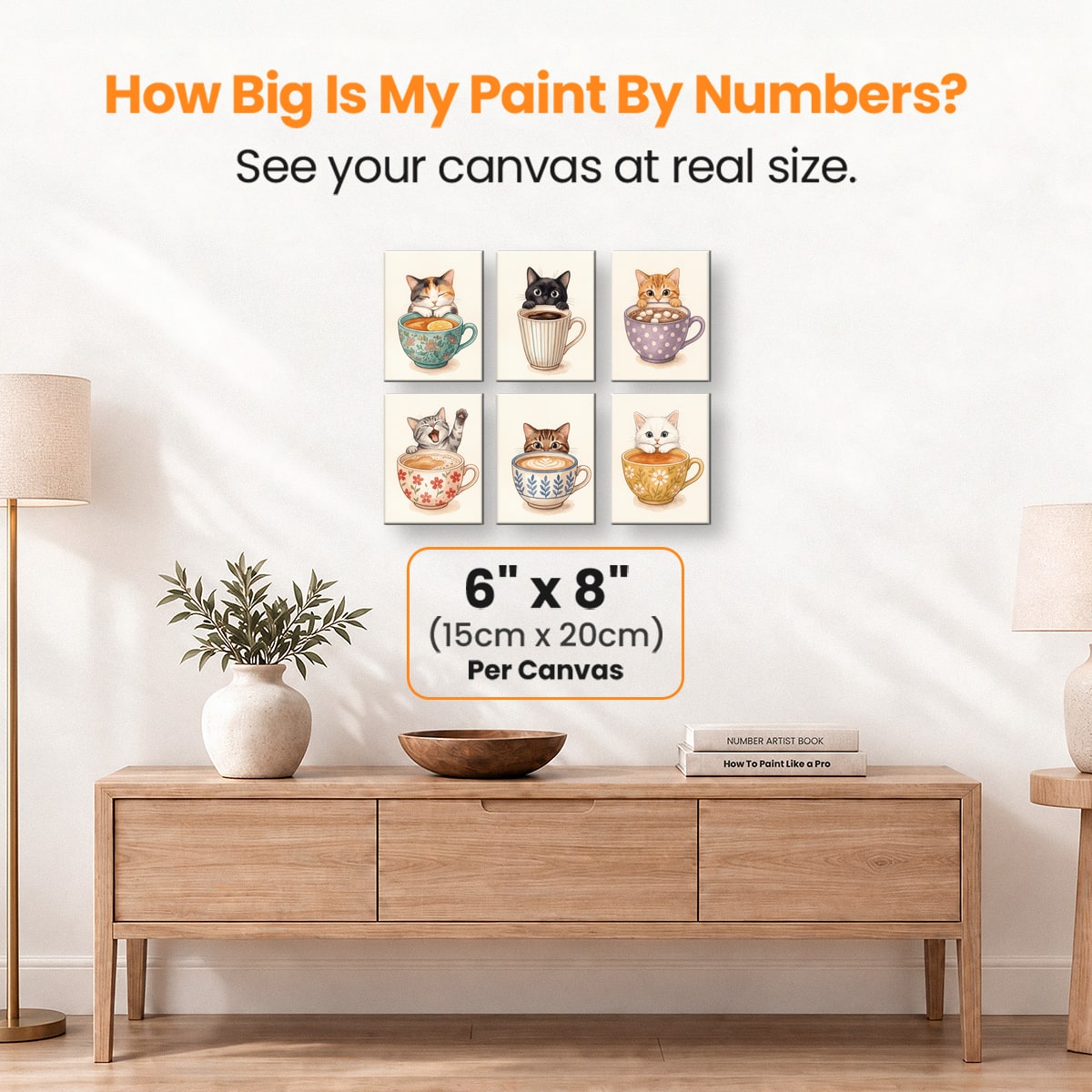 Coffee Cup Kittens - Number Artist Paint by Numbers Kits