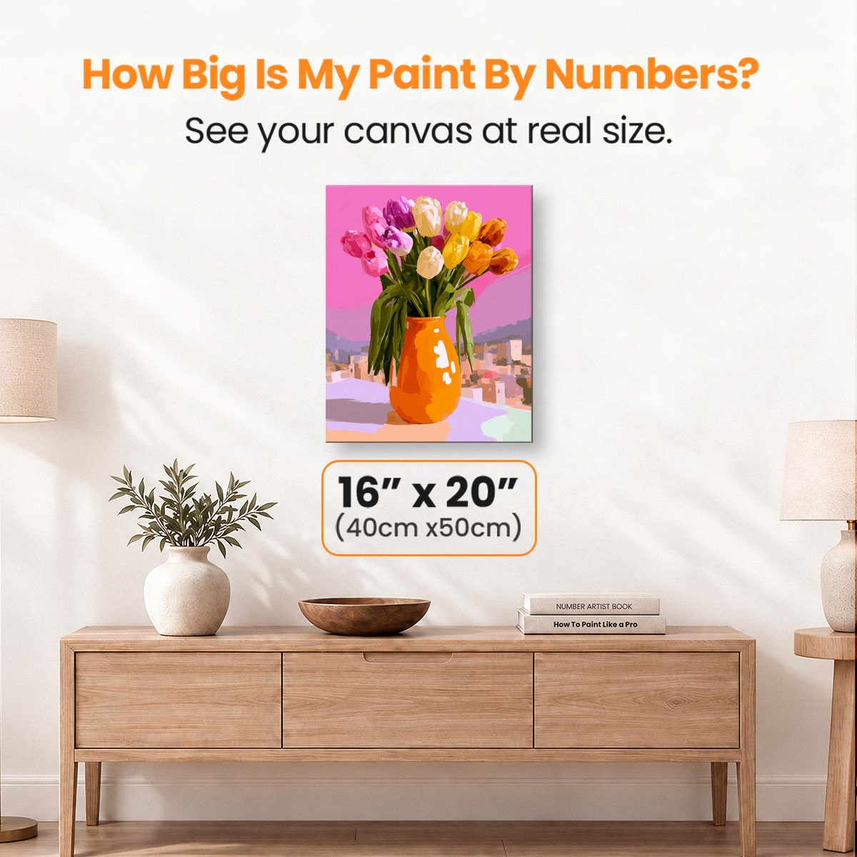 Orange Vase of Tulips