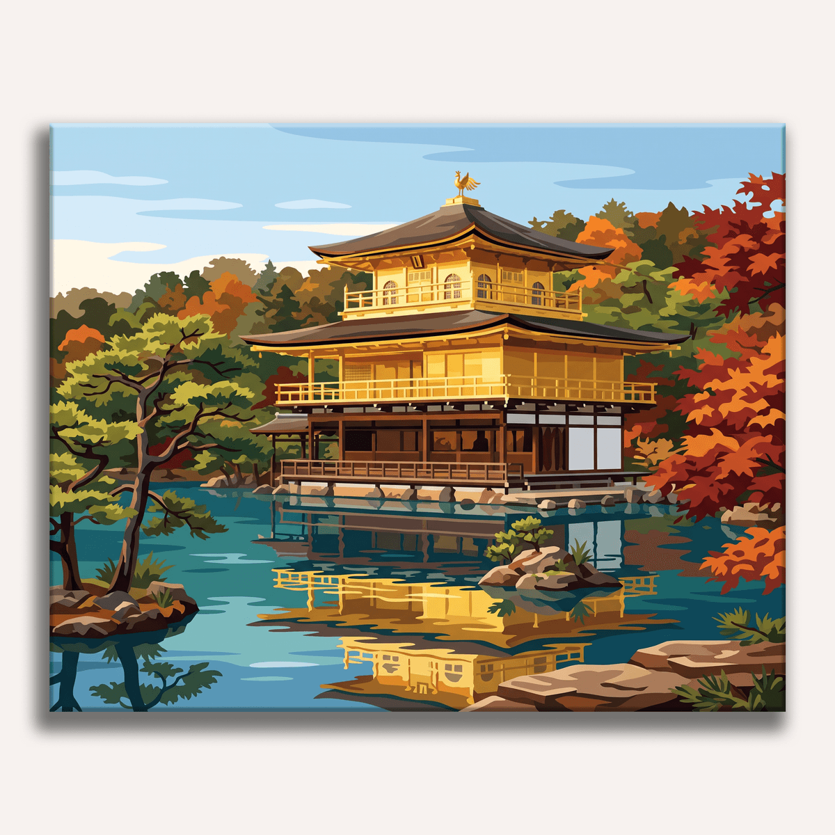 Golden Pavilion Calm - Number Artist Paint by Numbers Kits