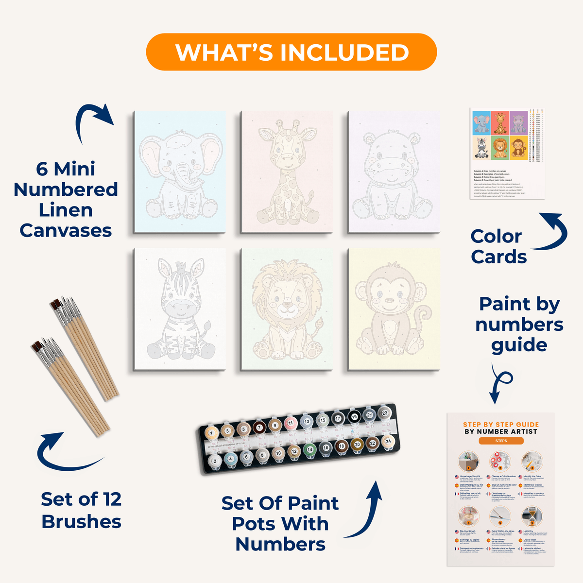 Safari Babies - Number Artist Paint by Numbers Kits
