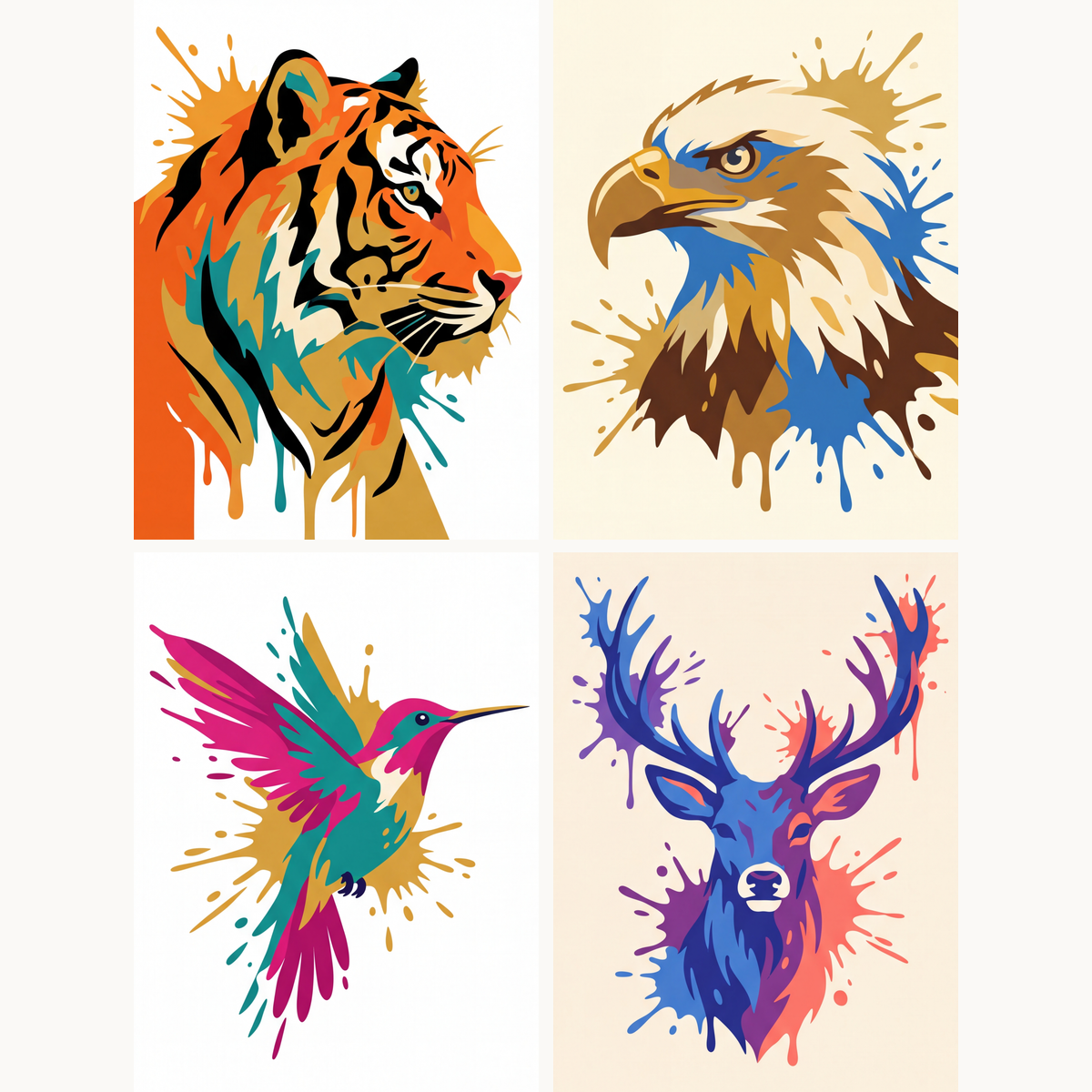 Watercolor Wildlife - Number Artist Paint by Numbers Kits