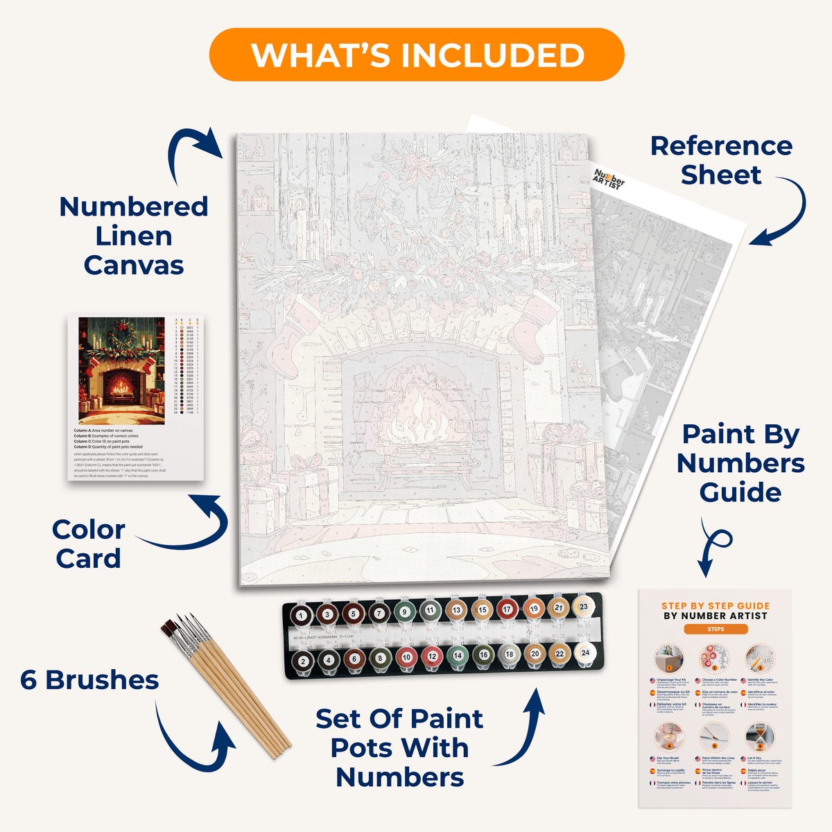 Fireside Christmas - Number Artist Paint by Numbers Kits