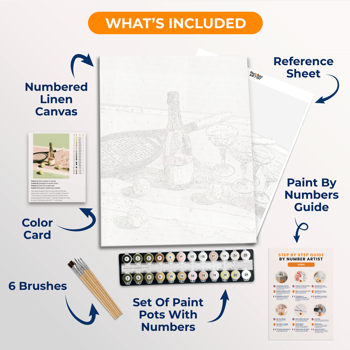 Tennis Champagne - Number Artist Paint by Numbers Kits