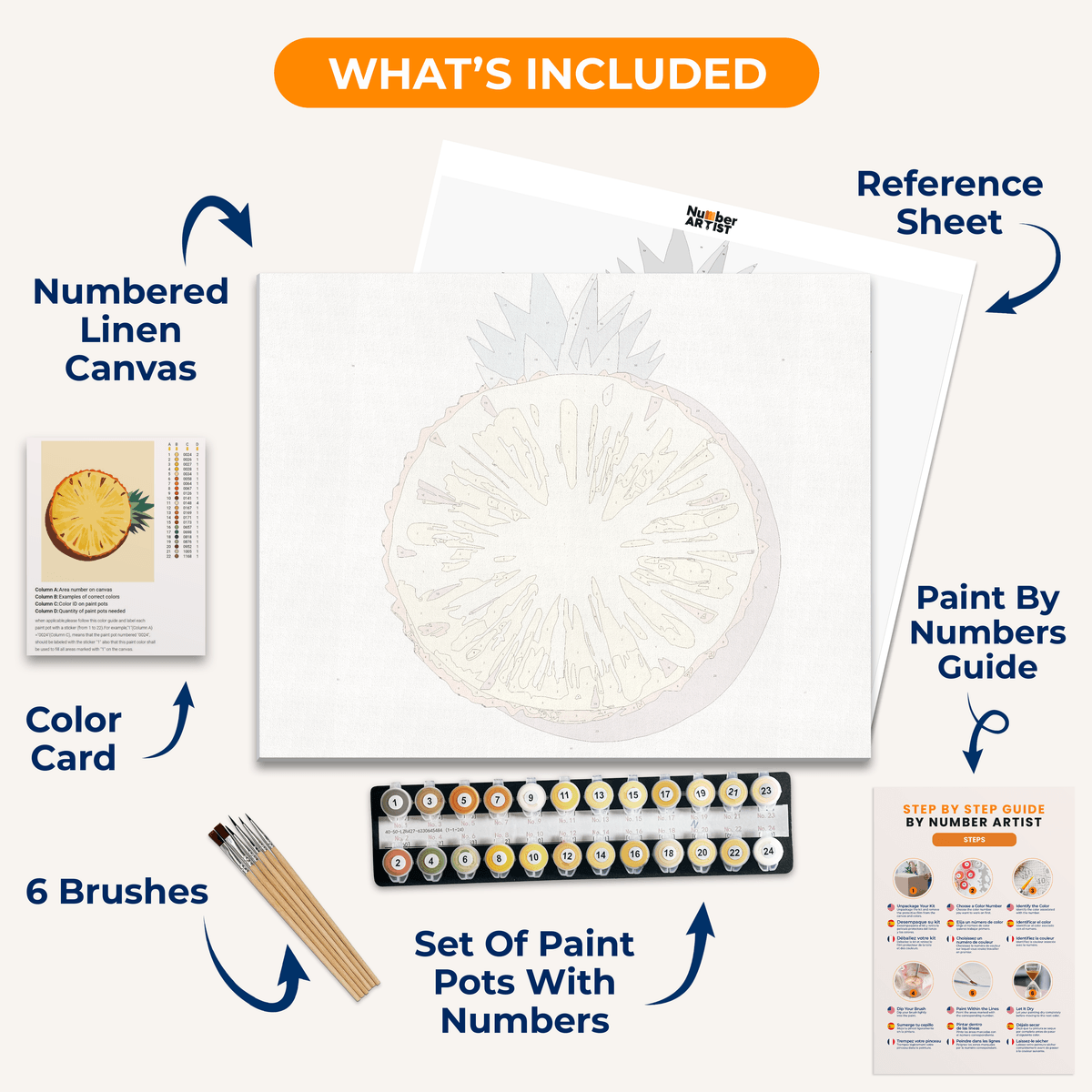 Pineapple Slice - Number Artist Paint by Numbers Kits