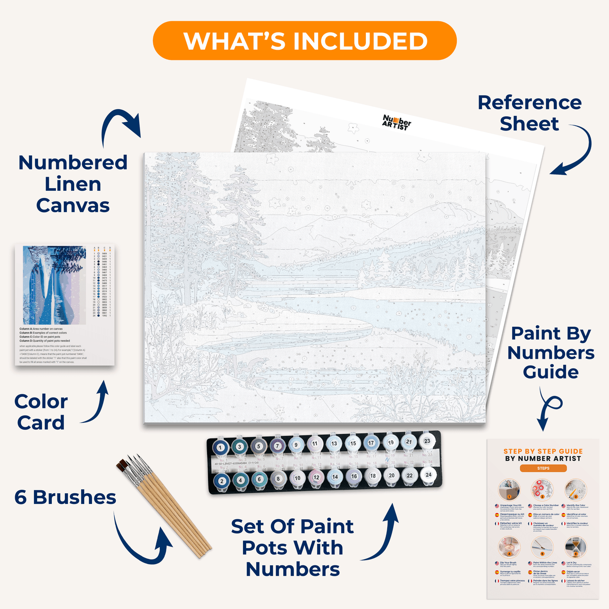 Icy Winter Lake - Number Artist Paint by Numbers Kits