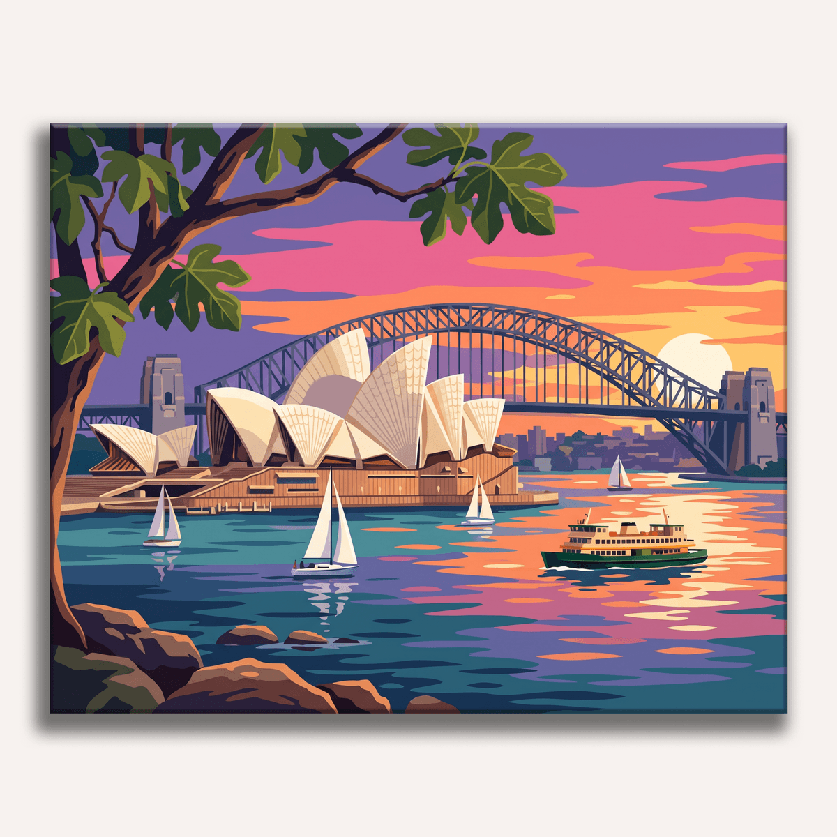 Sydney Harbour Glow - Number Artist Paint by Numbers Kits