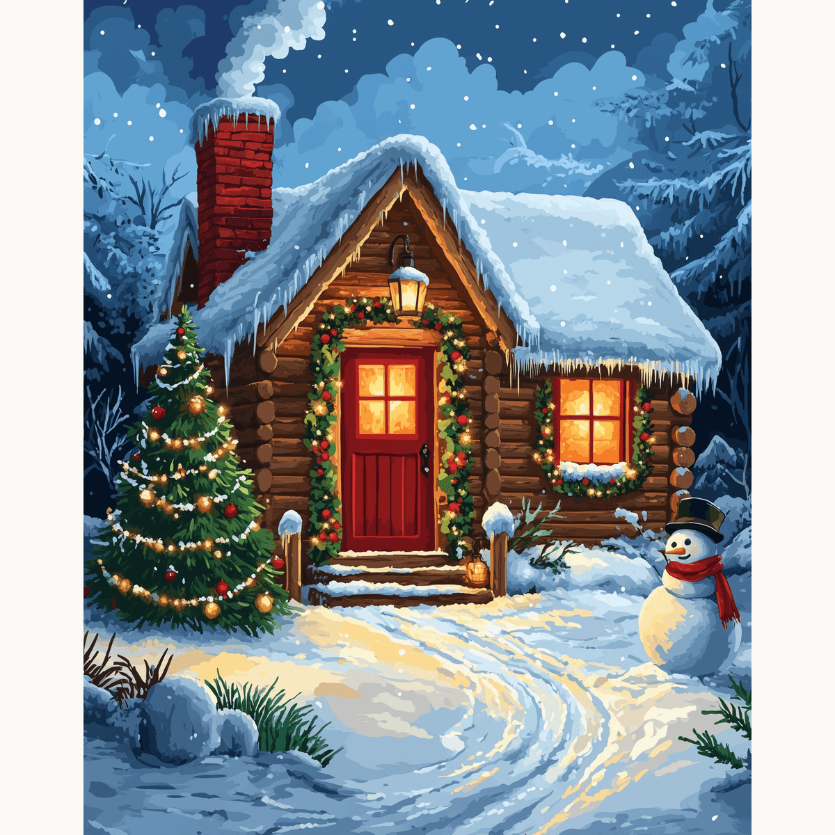 Cozy Christmas Cottage - Number Artist Paint by Numbers Kits