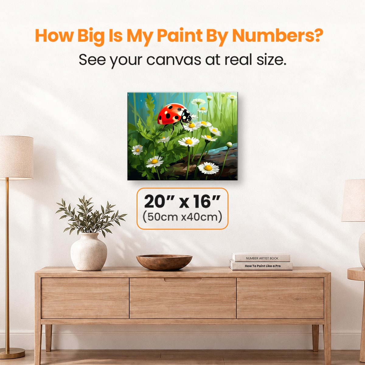 A digital illustration featuring a cartoon ladybug perched on a clover plant amidst a lush, green environment dotted with yellow flowers and a few green plants, set against a serene backdrop that suggests a sunny day..