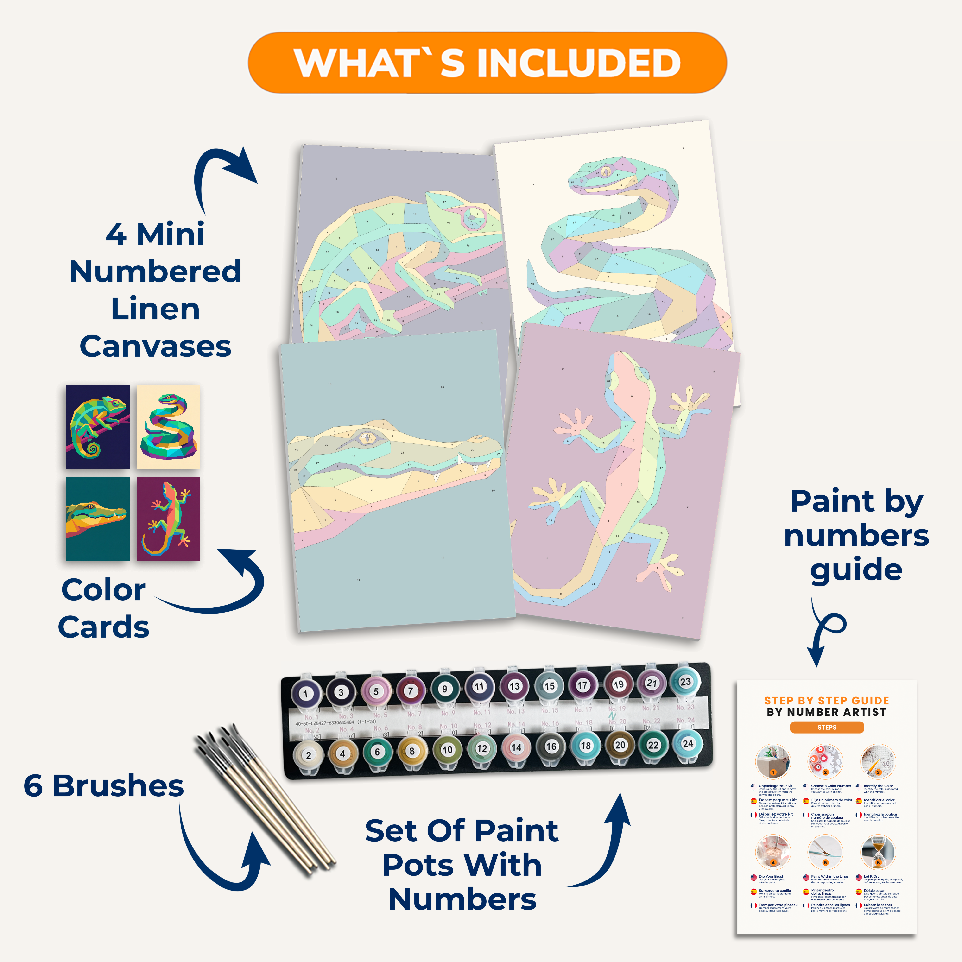 Polygonal Reptiles - Number Artist Paint by Numbers Kits