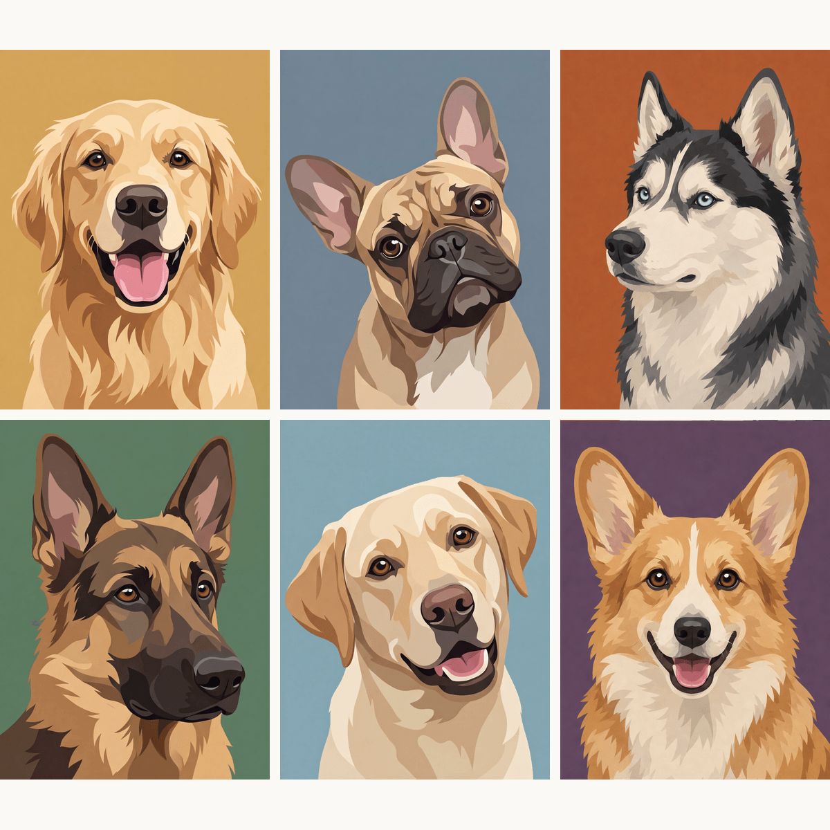 Pup Portraits Vol. 1 - Number Artist Paint by Numbers Kits