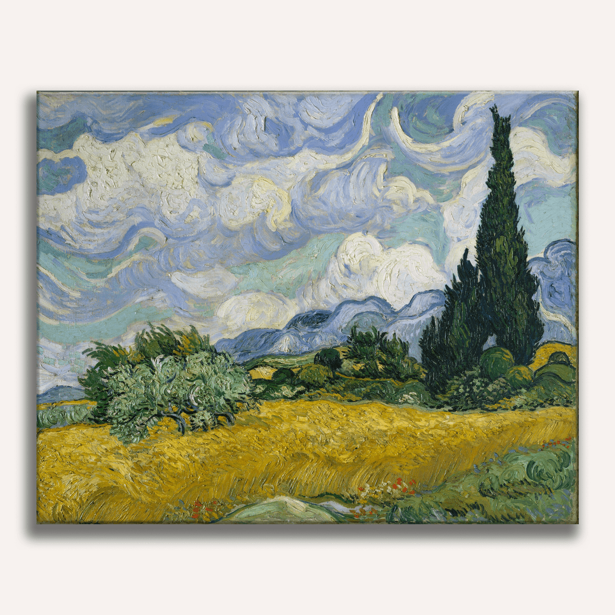 Wheat Field with Cypresses by Vincent Van Gogh - Number Artist Paint by Numbers Kits