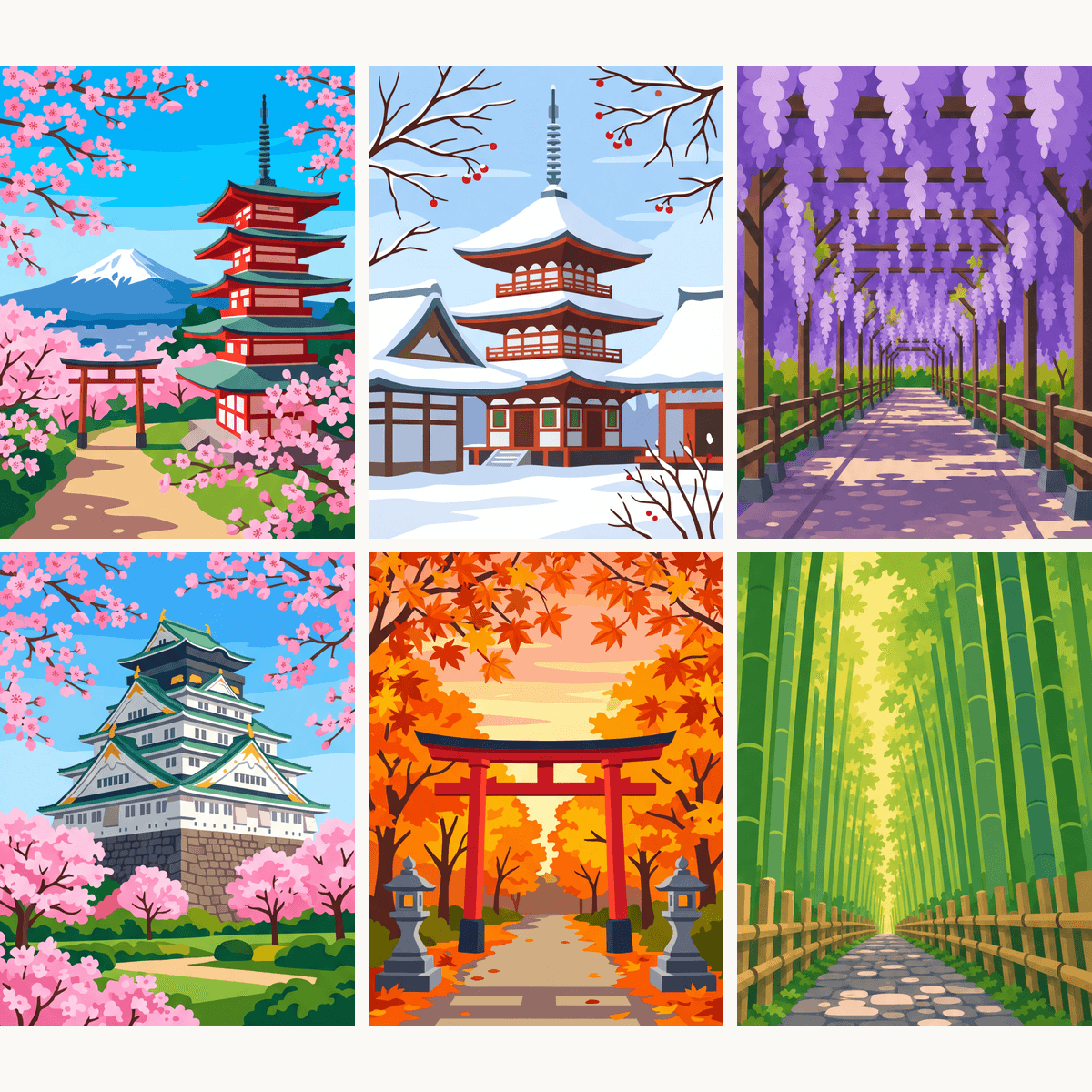 Japanese Charm - Number Artist Paint by Numbers Kits