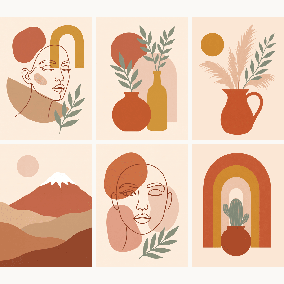 Boho Terracotta - Number Artist Paint by Numbers Kits