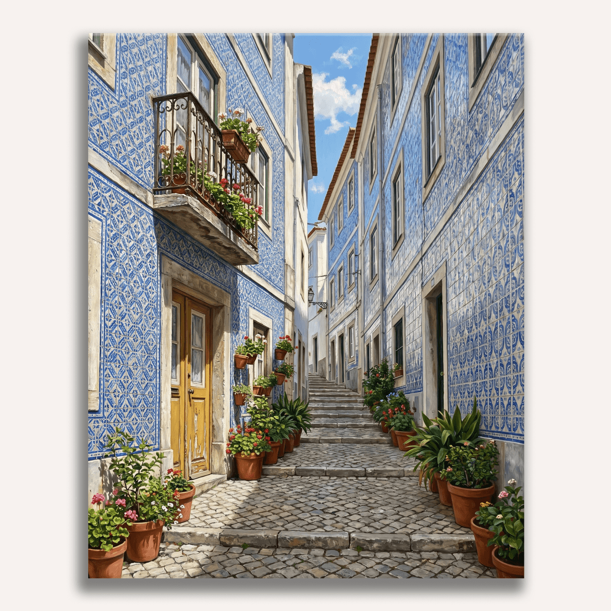 Lisbon Tiled Alley - Number Artist Paint by Numbers Kits