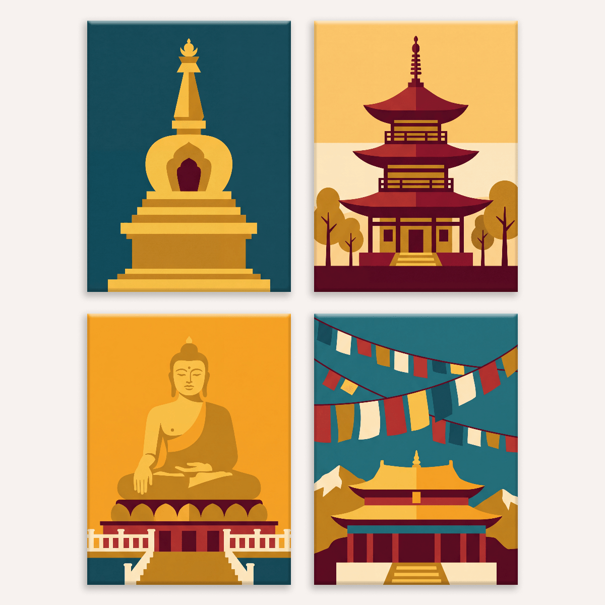 Buddhist Temples - Number Artist Paint by Numbers Kits