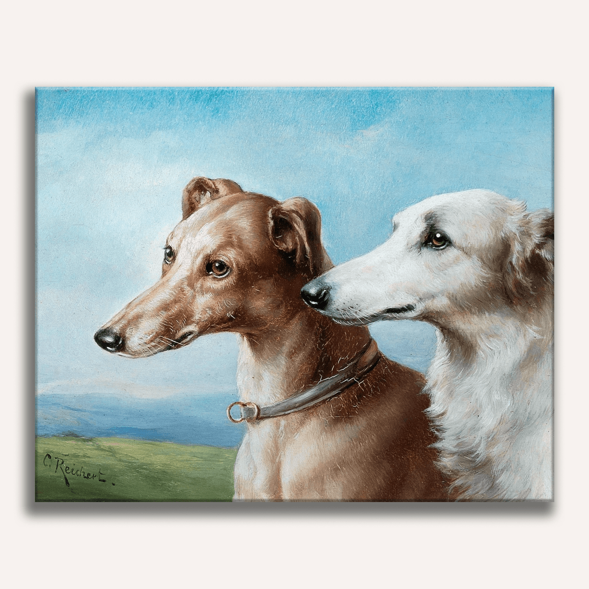 Two Greyhounds by Carl Reichert - Number Artist Paint by Numbers Kits