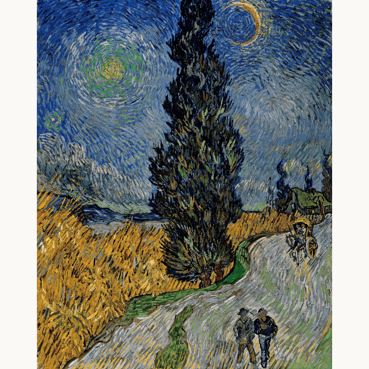 Road with Cypress and Star by Vincent Van Gogh - Number Artist Paint by Numbers Kits