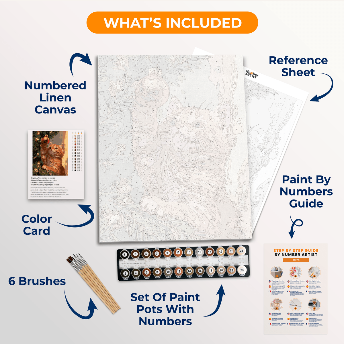 Curious Cat Christmas - Number Artist Paint by Numbers Kits