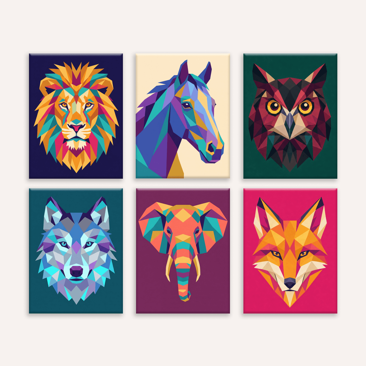 Low Poly Animals - Number Artist Paint by Numbers Kits