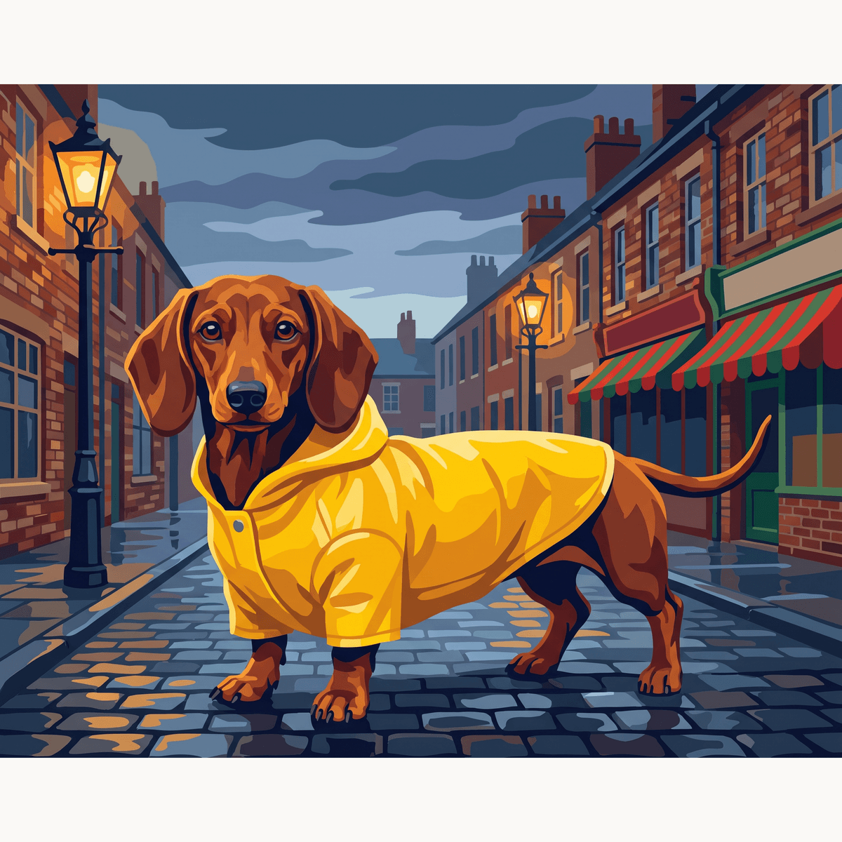 Puddle Day Dachshund - Number Artist Paint by Numbers Kits
