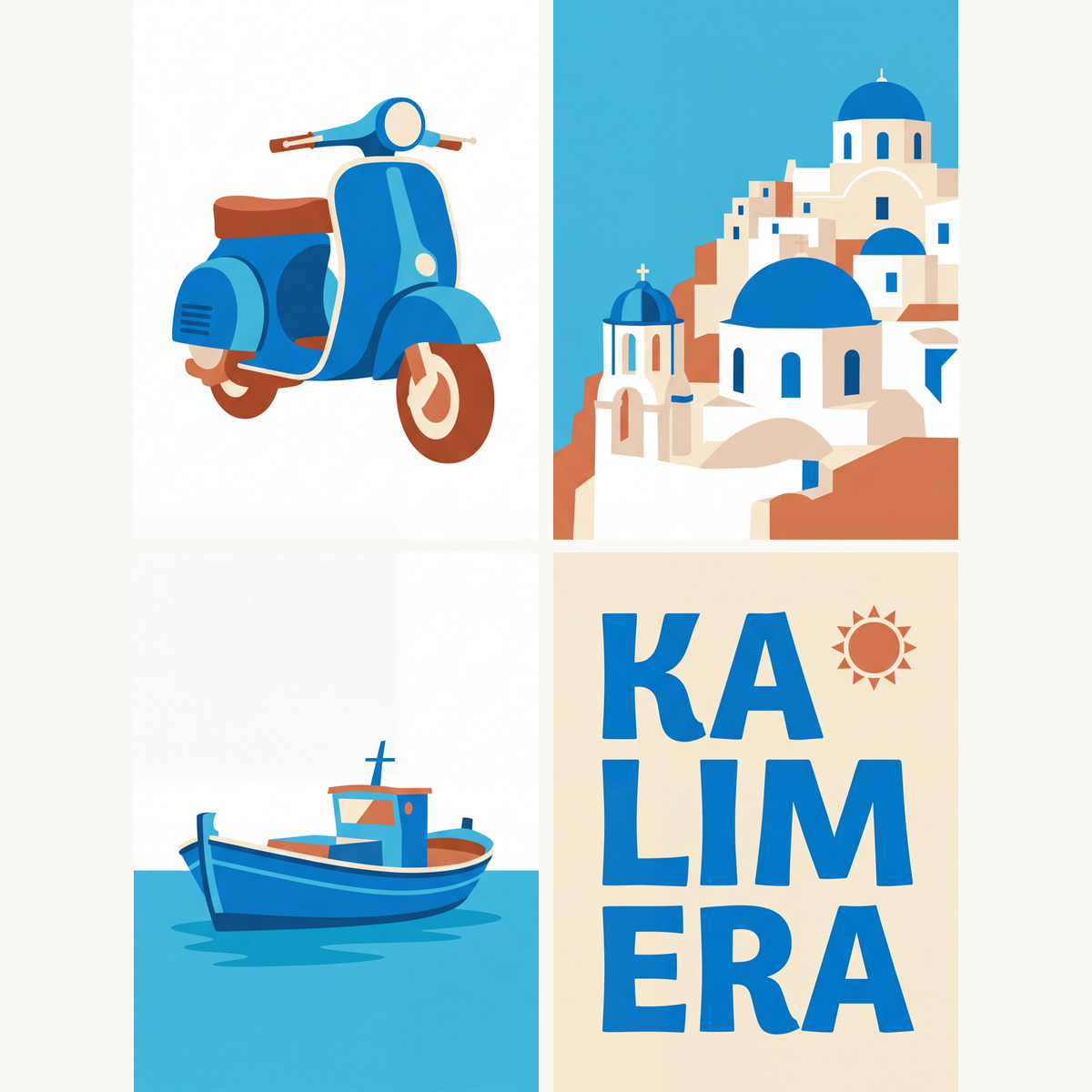 Greek Island Escape - Number Artist Paint by Numbers Kits