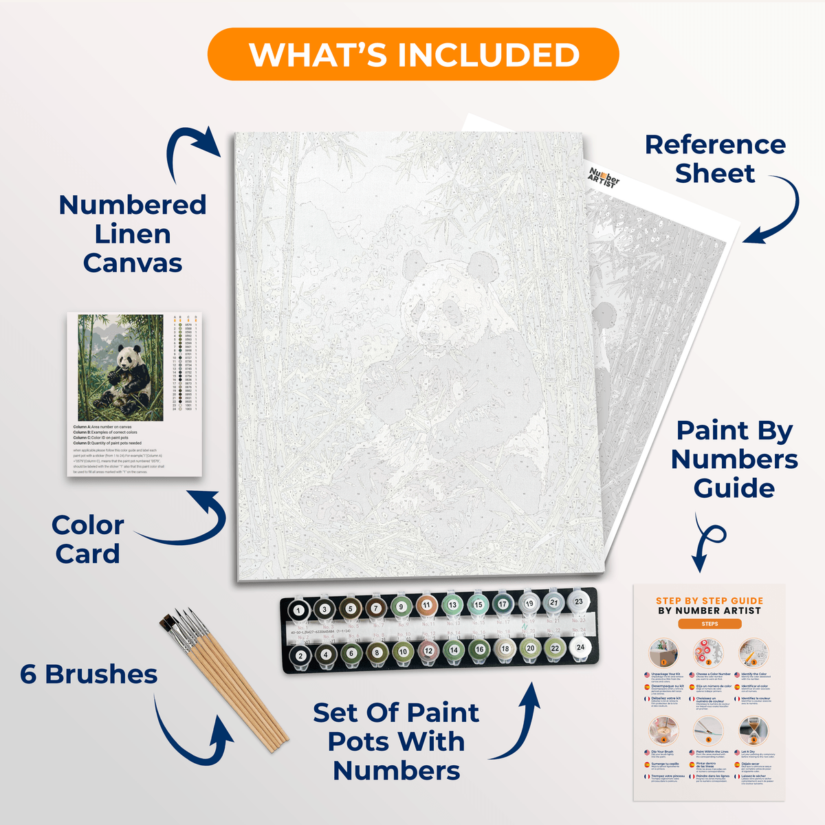 Bamboo Panda Peace - Number Artist Paint by Numbers Kits
