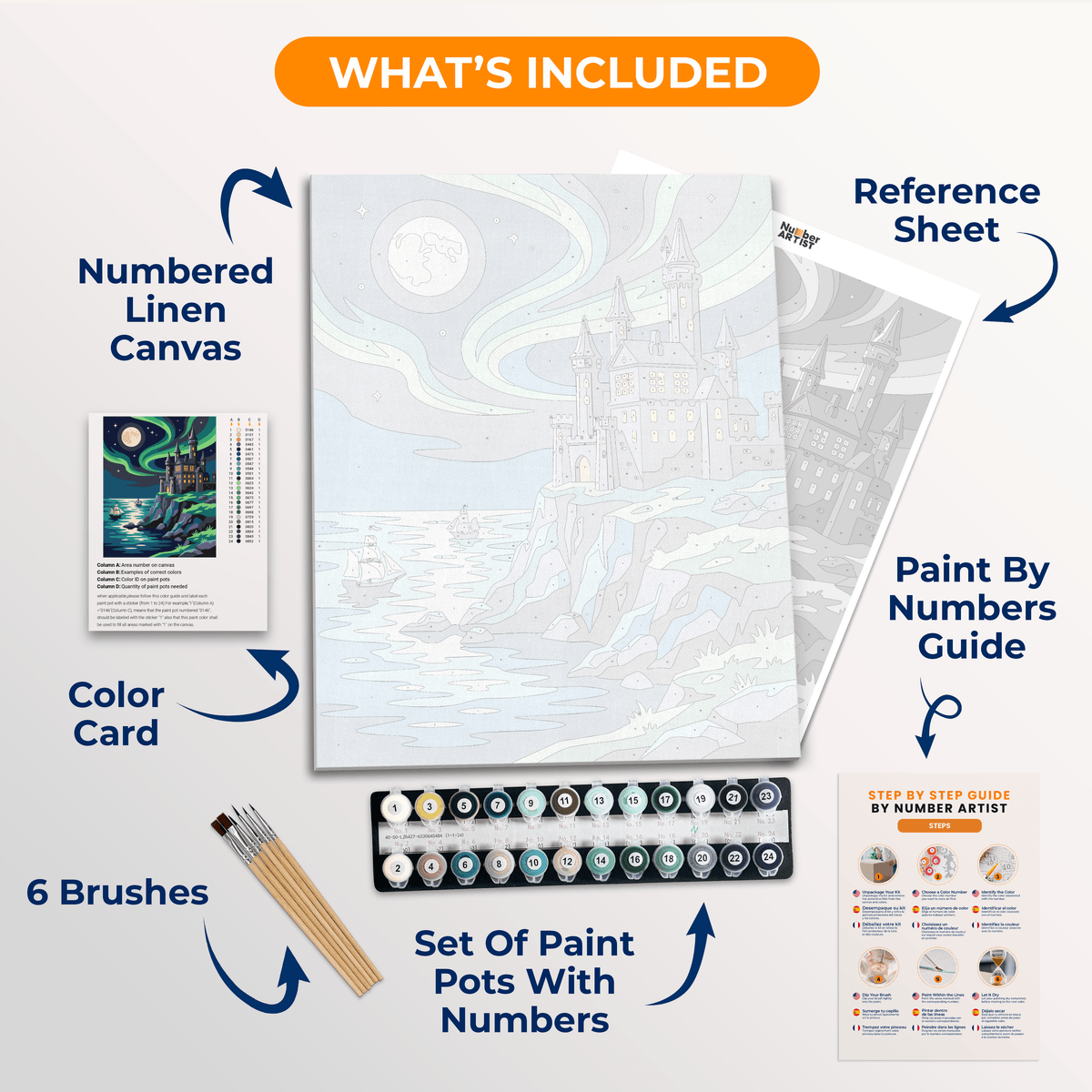 Aurora Castle Dreams - Number Artist Paint by Numbers Kits