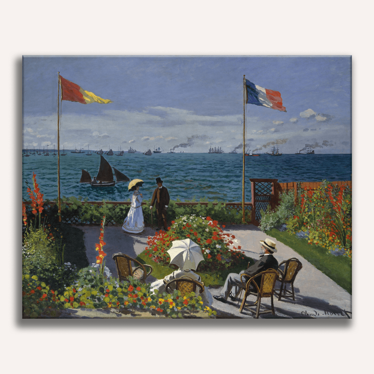 Terrace at Sainte-Adresse by Claude Monet - Number Artist Paint by Numbers Kits