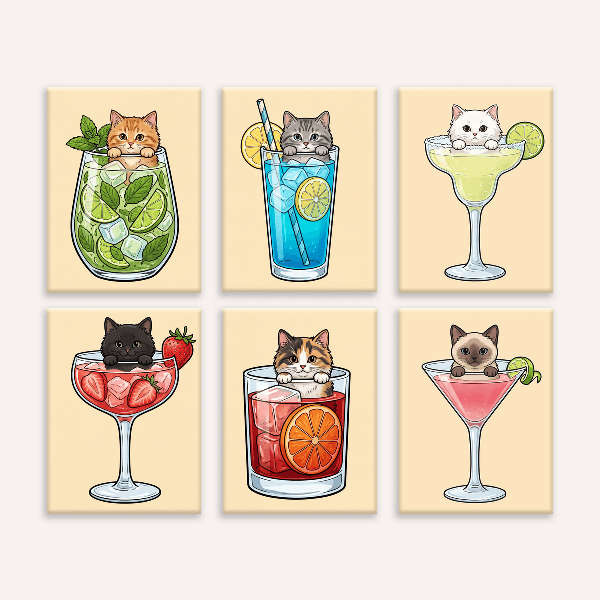 Cocktail Kittens - Number Artist Paint by Numbers Kits