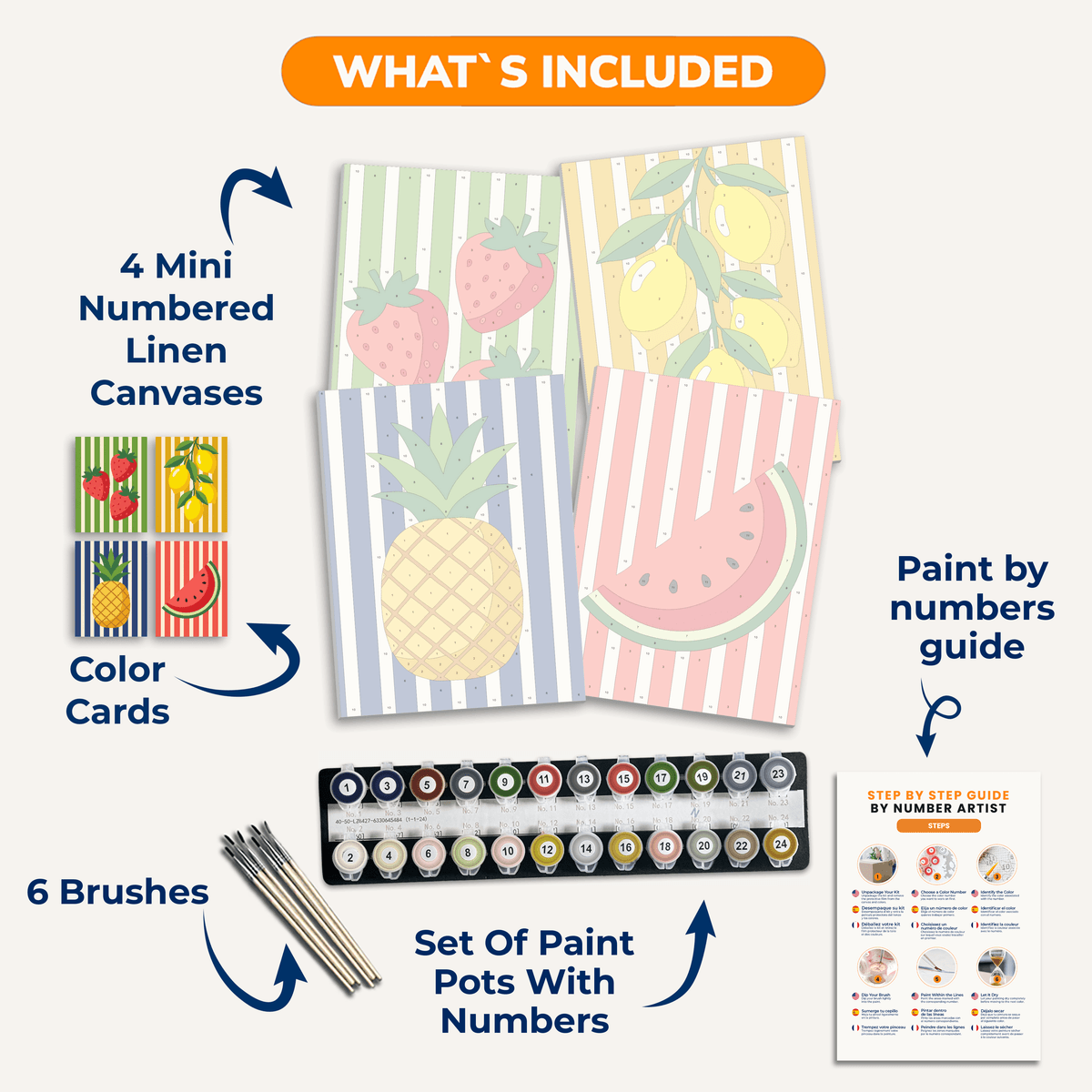Summer Stripes - Number Artist Paint by Numbers Kits
