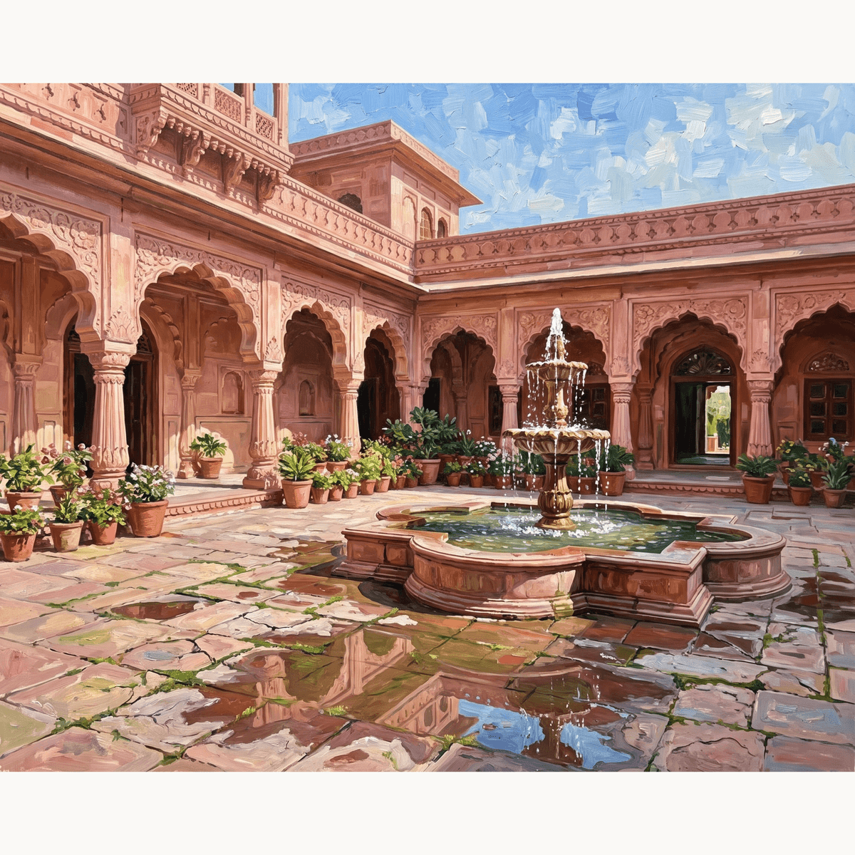 Palace Courtyard Splendor - Number Artist Paint by Numbers Kits