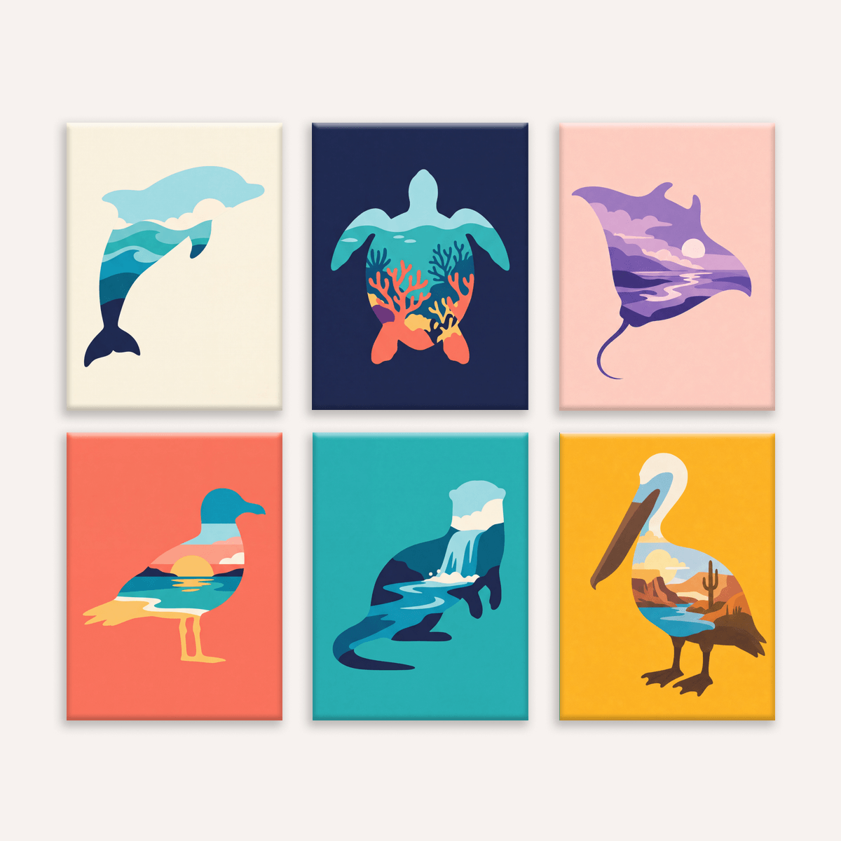 Coastal Silhouettes - Number Artist Paint by Numbers Kits