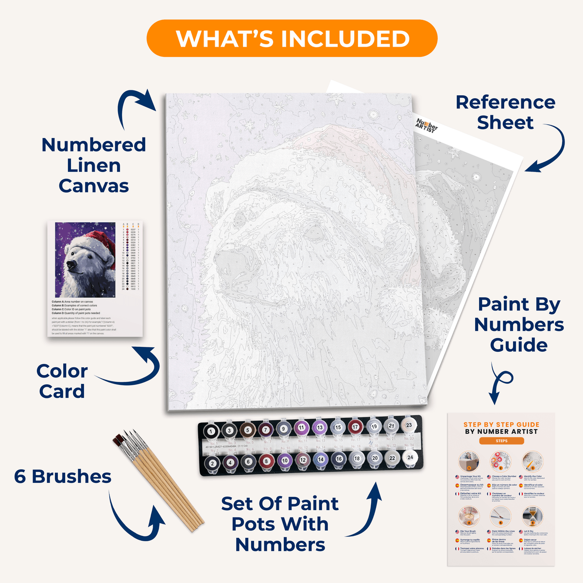 Polar Bear Dreams - Number Artist Paint by Numbers Kits