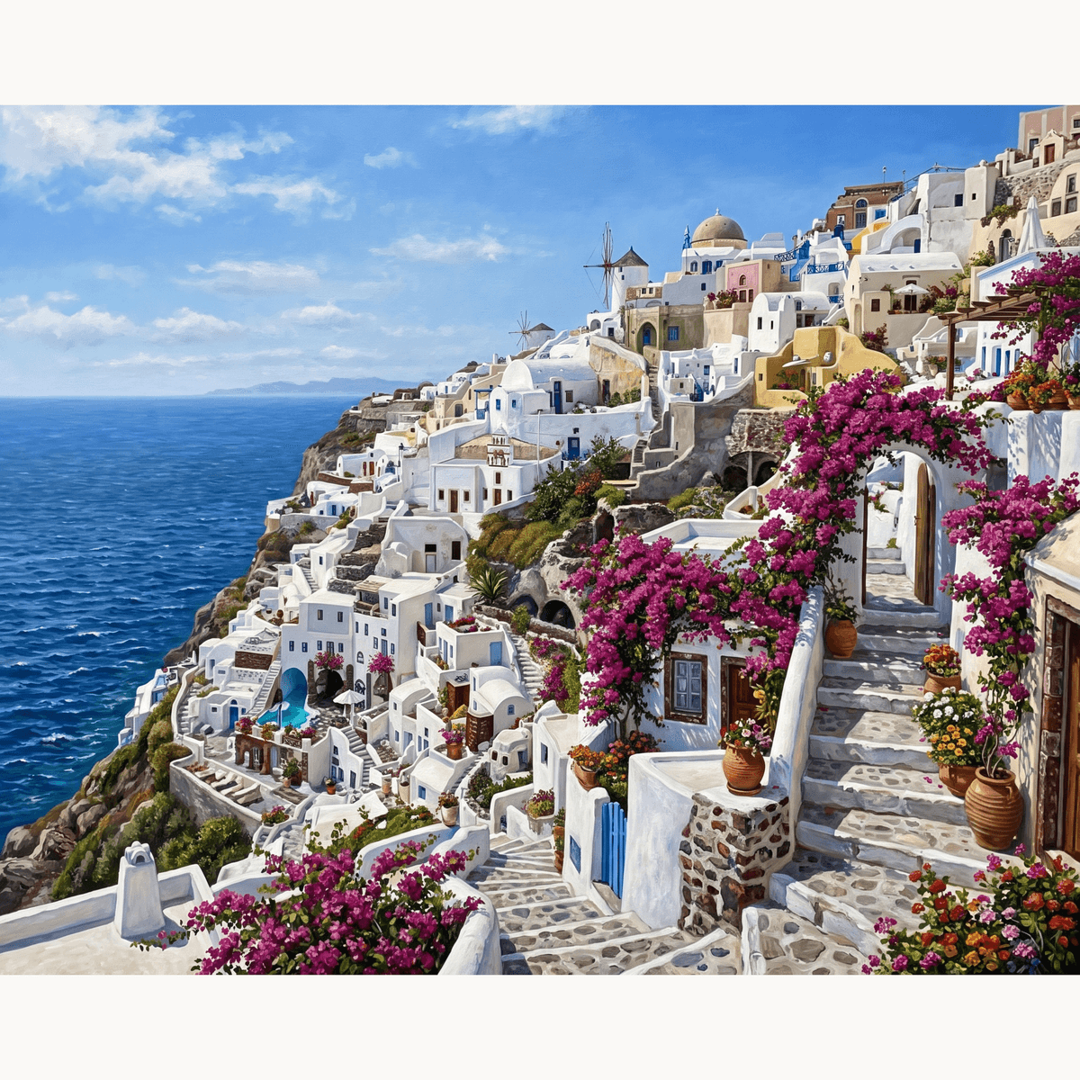 Santorini Dreams - Number Artist Paint by Numbers Kits