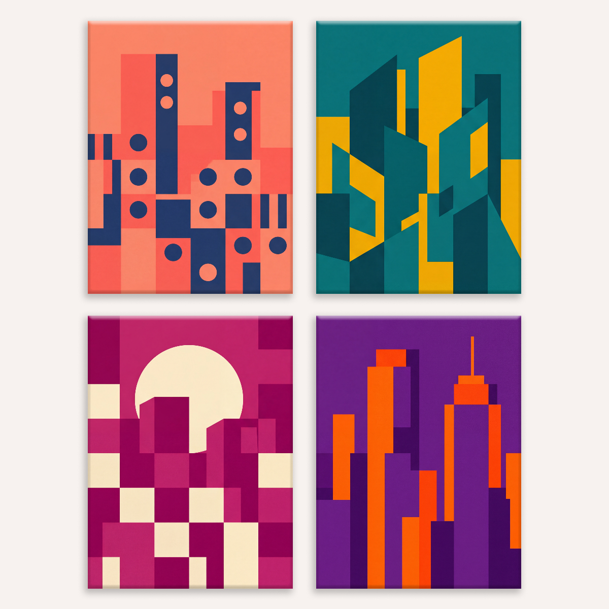 Geometric Cities - Number Artist Paint by Numbers Kits