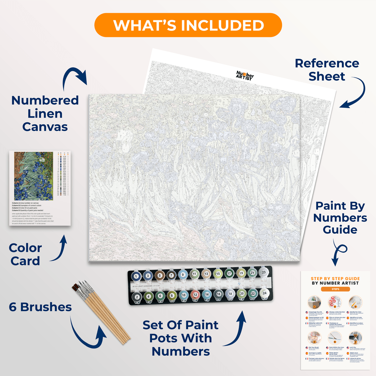 Irises by Vincent Van Gogh - Number Artist Paint by Numbers Kits