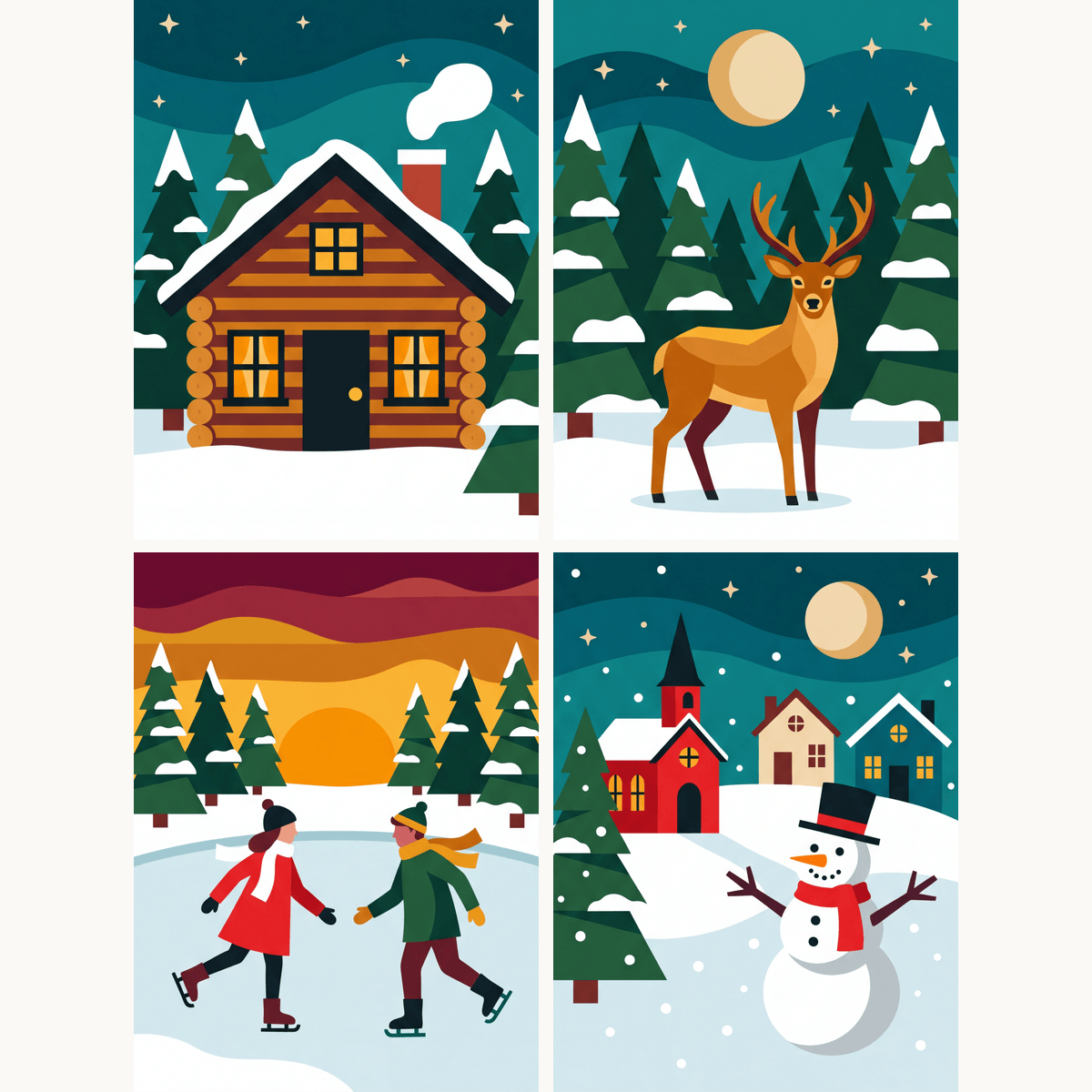Snowy Village Charm - Number Artist Paint by Numbers Kits