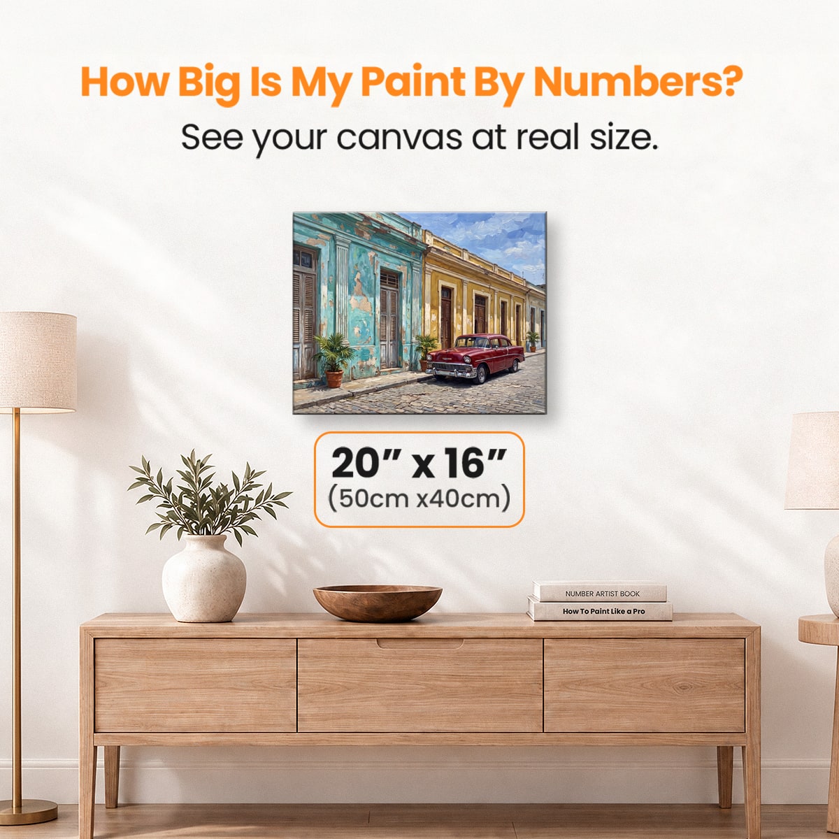 Havana Street Red Car - Number Artist Paint by Numbers Kits