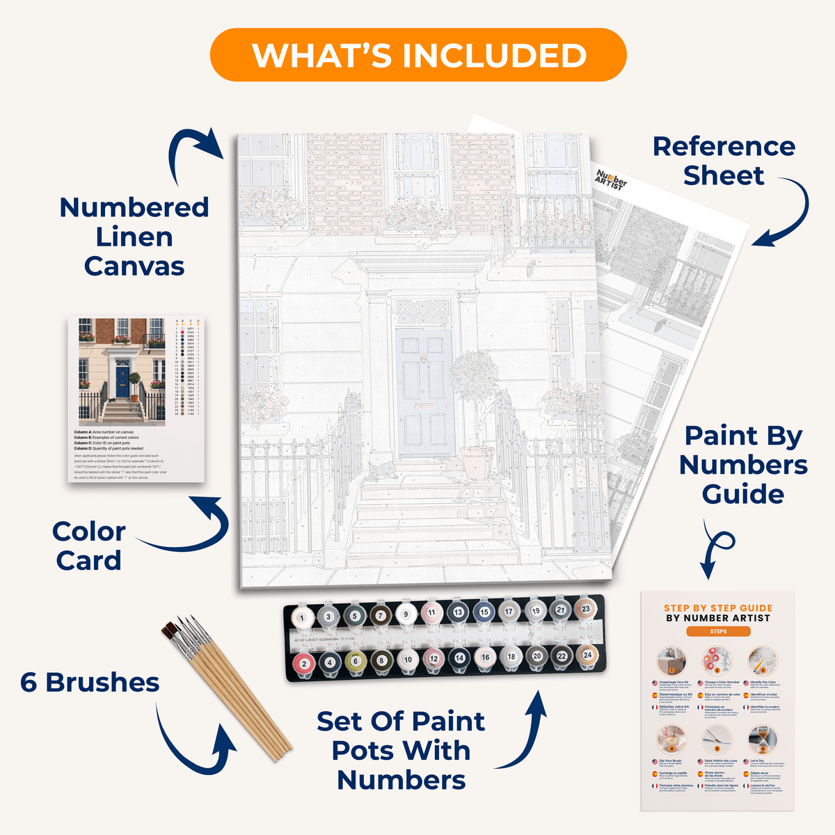 Blue Door Morning - Number Artist Paint by Numbers Kits