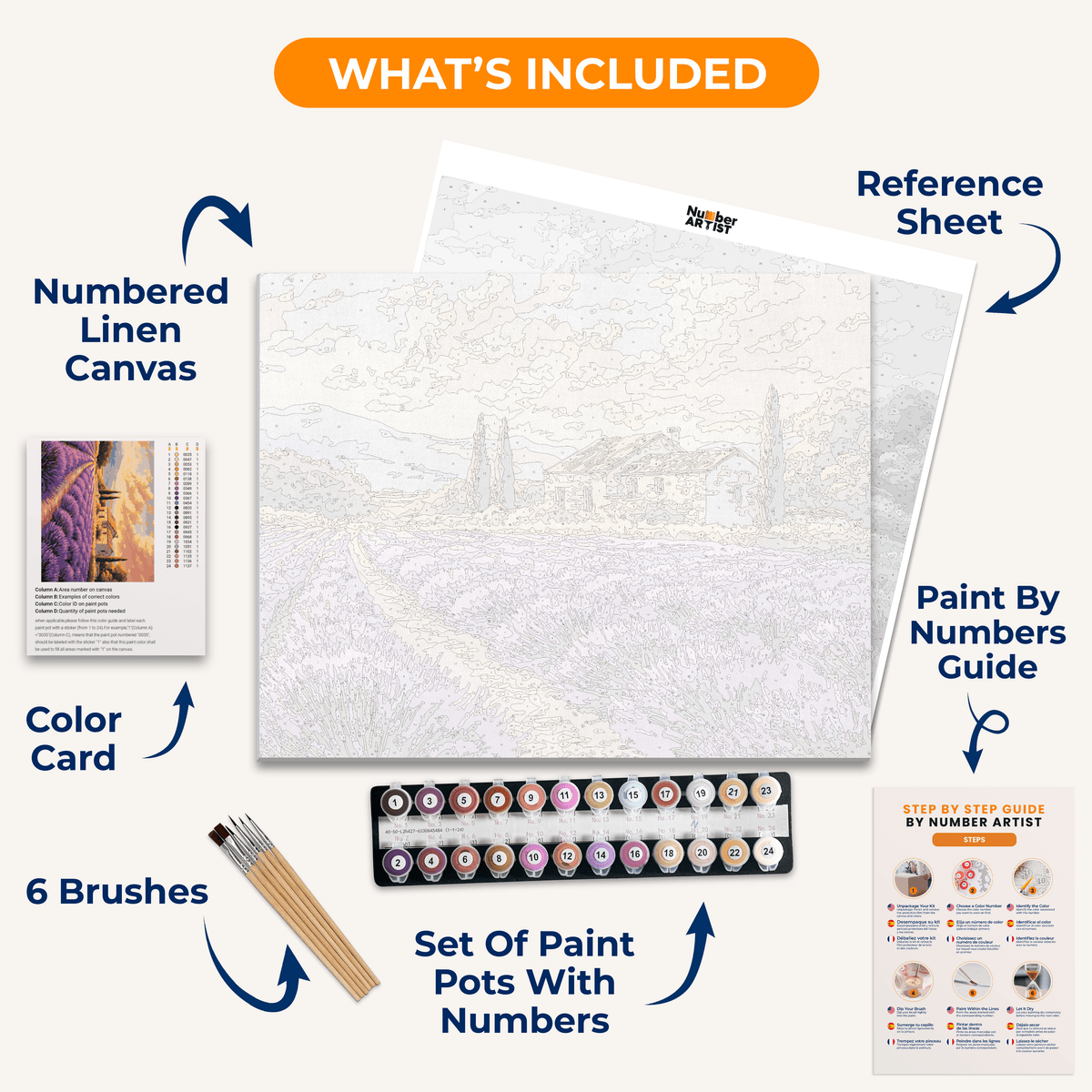 Lavender Rows - Number Artist Paint by Numbers Kits