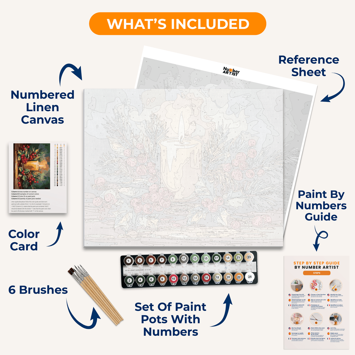 Warm Pine Candle - Number Artist Paint by Numbers Kits