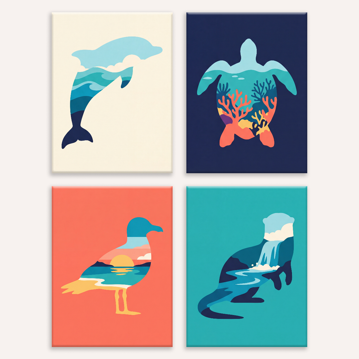 Coastal Silhouettes - Number Artist Paint by Numbers Kits