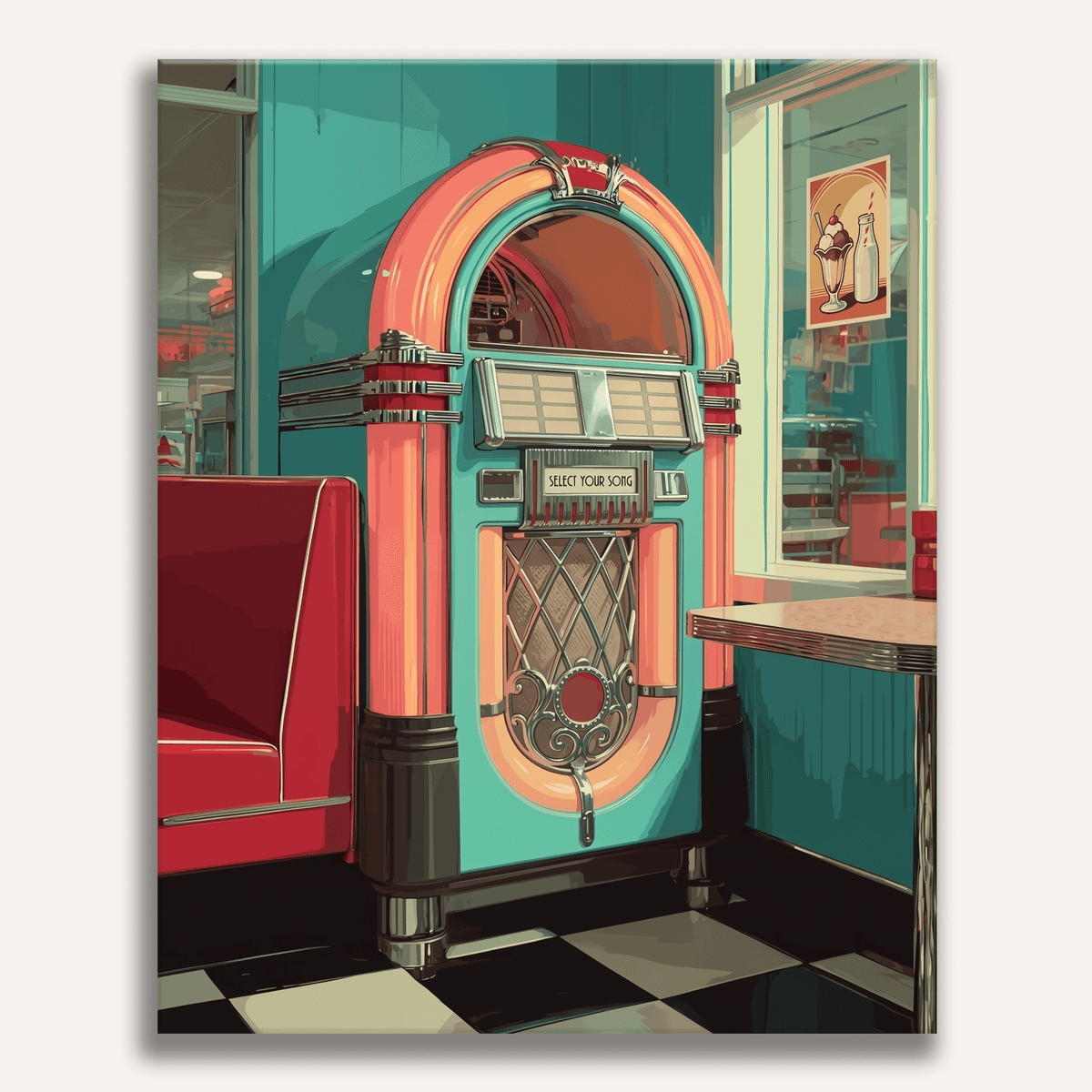 Diner Jukebox - Number Artist Paint by Numbers Kits