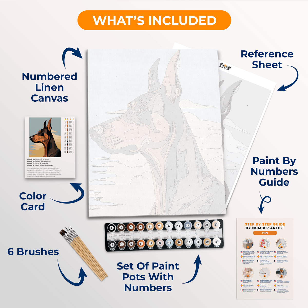 Pondering Dobermann - Number Artist Paint by Numbers Kits