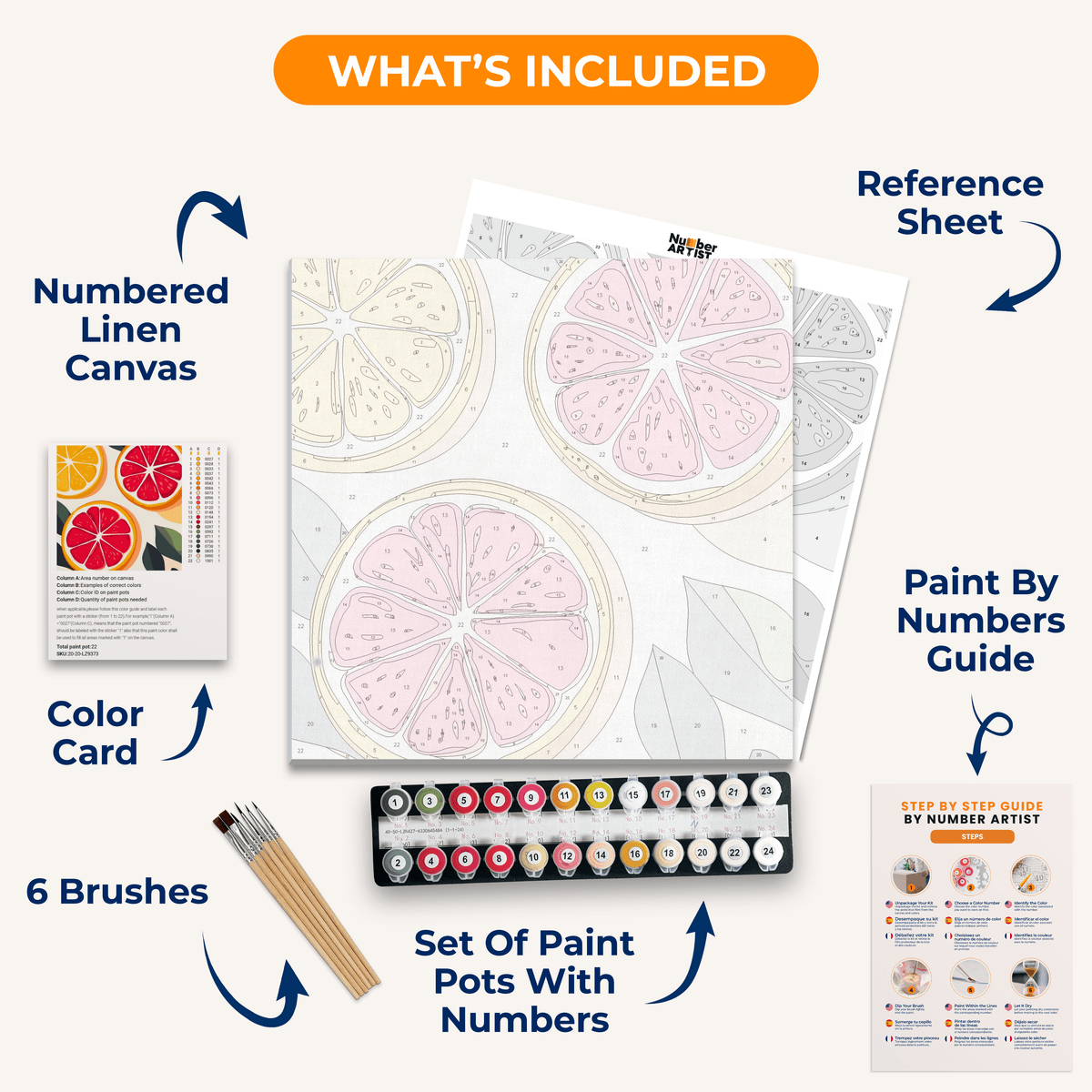 Citrus Serenity - Number Artist Paint by Numbers Kits