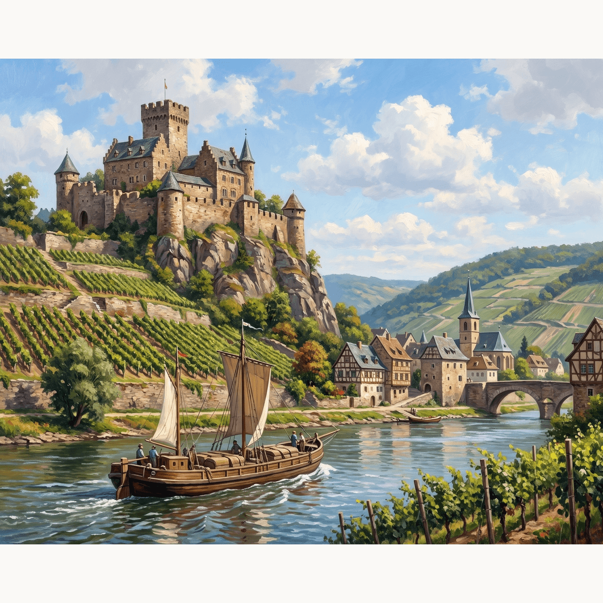 Rhine Castle Vineyards - Number Artist Paint by Numbers Kits