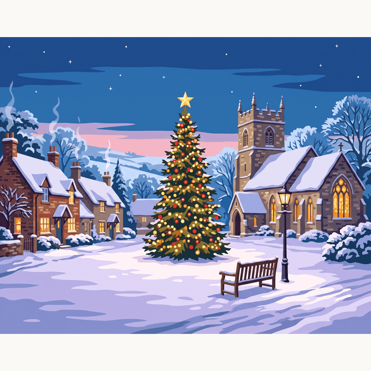 Village Green Glow - Number Artist Paint by Numbers Kits