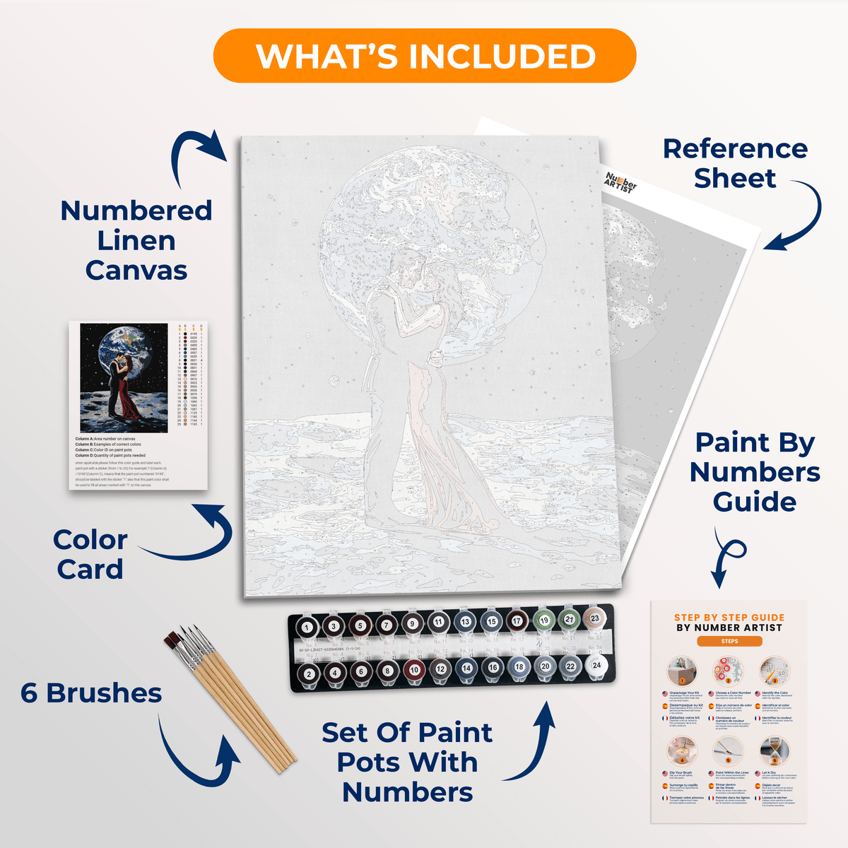 Fly Me to The Moon - Number Artist Paint by Numbers Kits