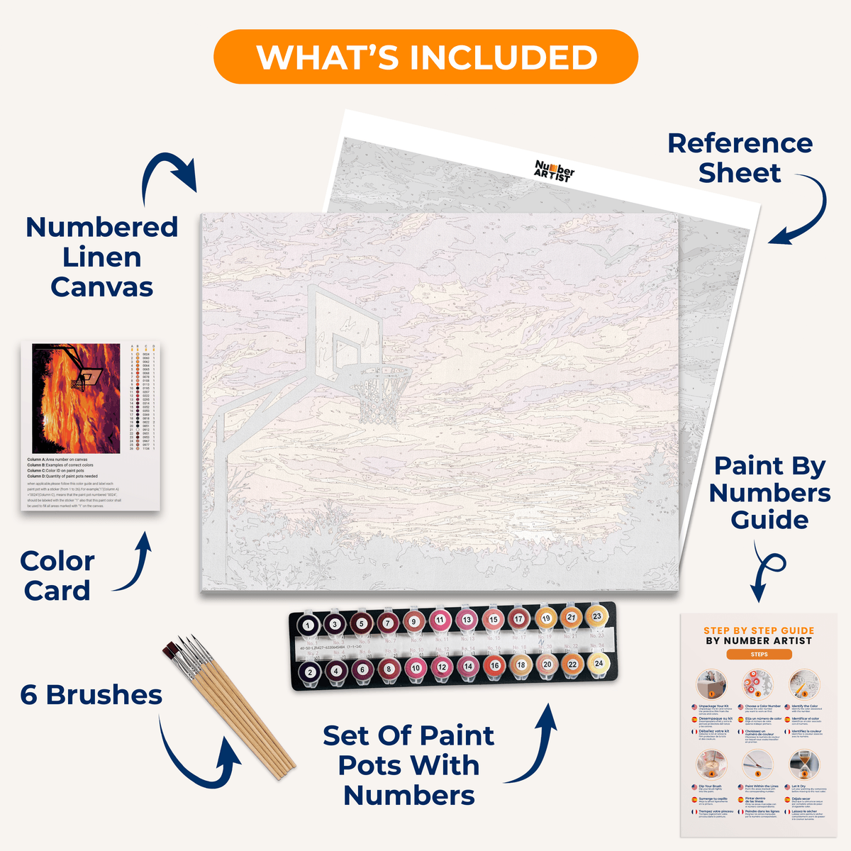 Court Sunset - Number Artist Paint by Numbers Kits