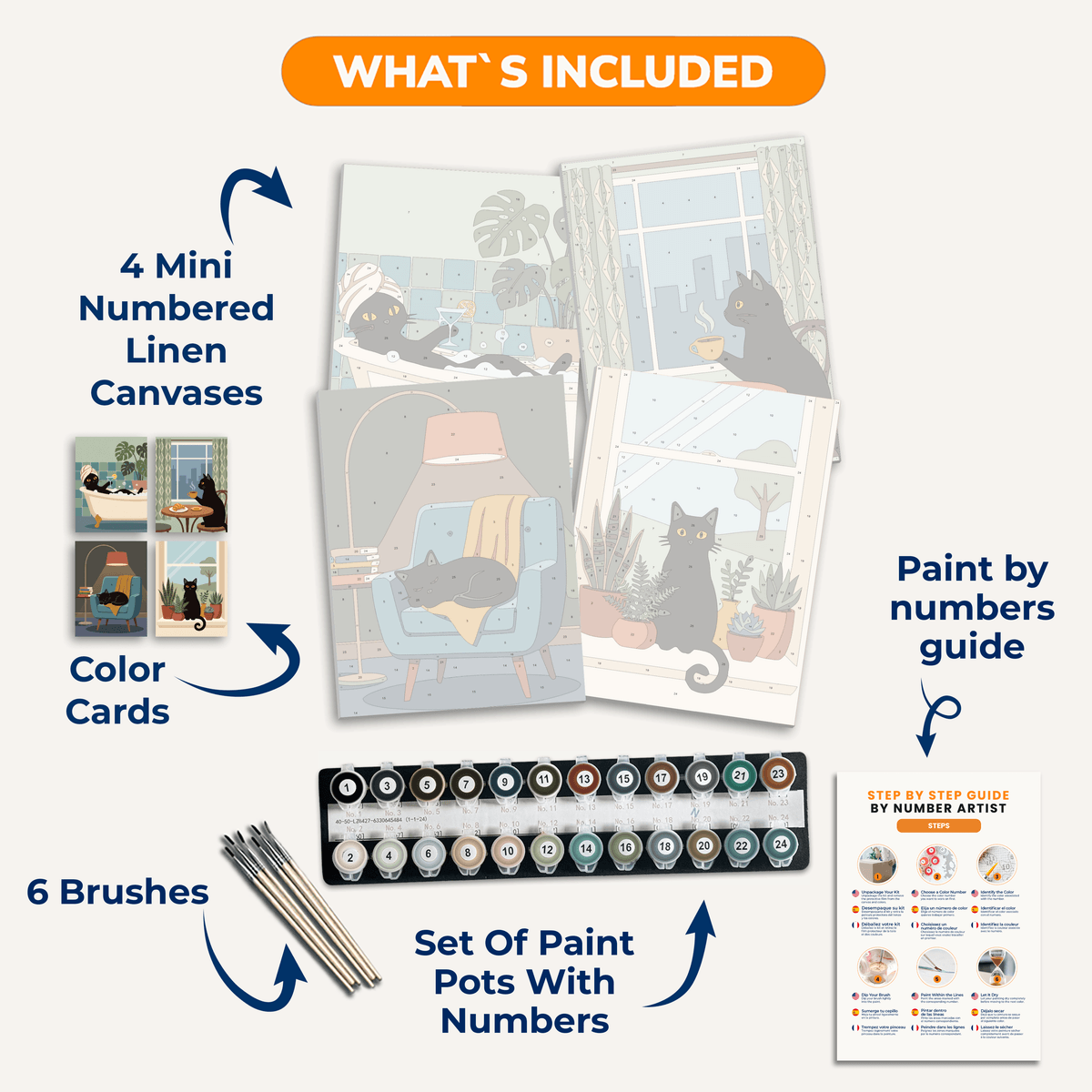 Cozy Cat Days - Number Artist Paint by Numbers Kits